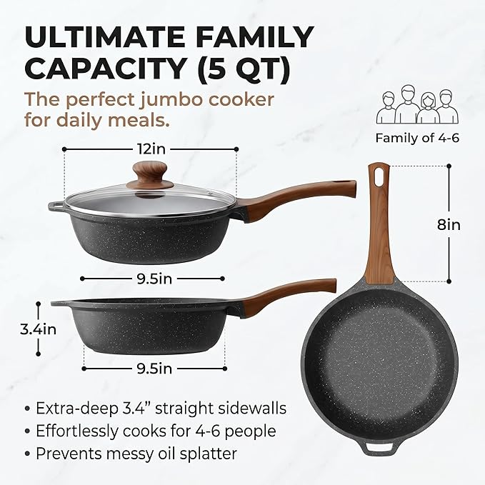YASHE 12 Inch Nonstick Saute Pan - Image 2