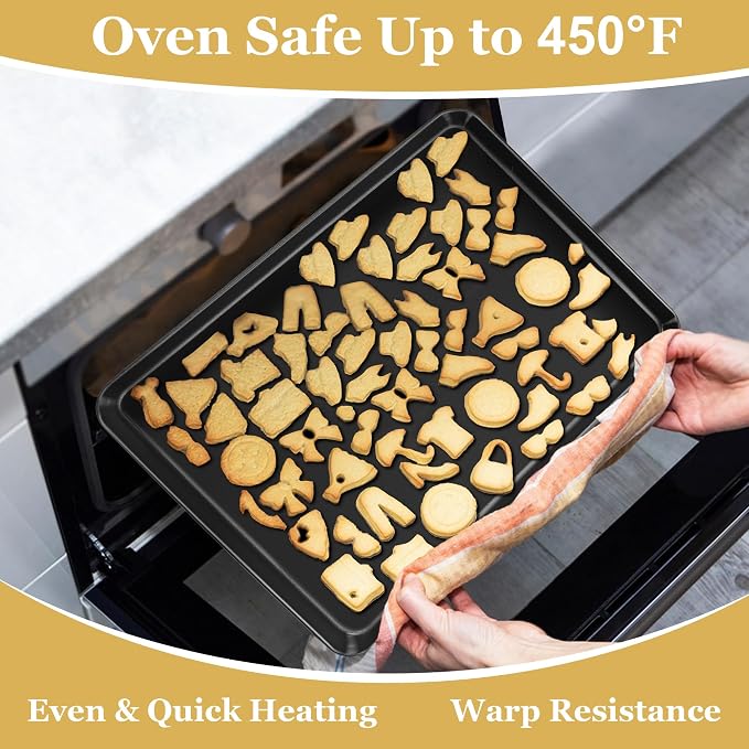 E-far 16x12 Inch Baking Sheet, Non-stick Cookie Sheet Pan - Image 5