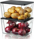 Heyuzb Pantry Organizers Storage, 2 Pack Large Clear Storage Bins by HEYUZB