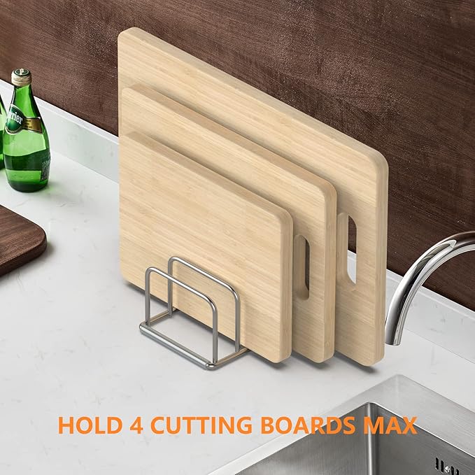 KORRTFID Cutting Board Holder, 2PSC Cutting Board Organizer Rack, 304 Stainless - Image 5