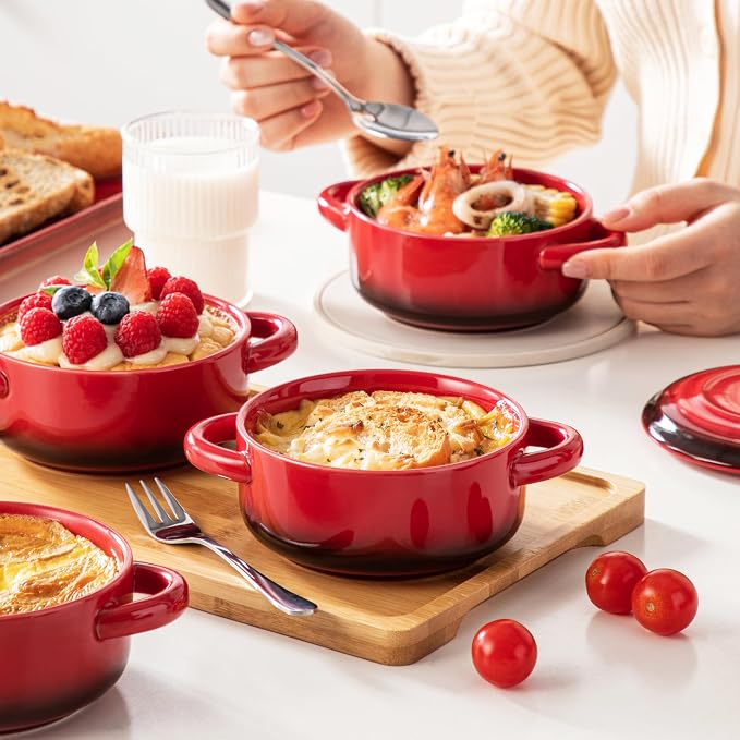 LOVECASA Mini Cocotte Set, 12 OZ Small Casserole Dishes - Image 6