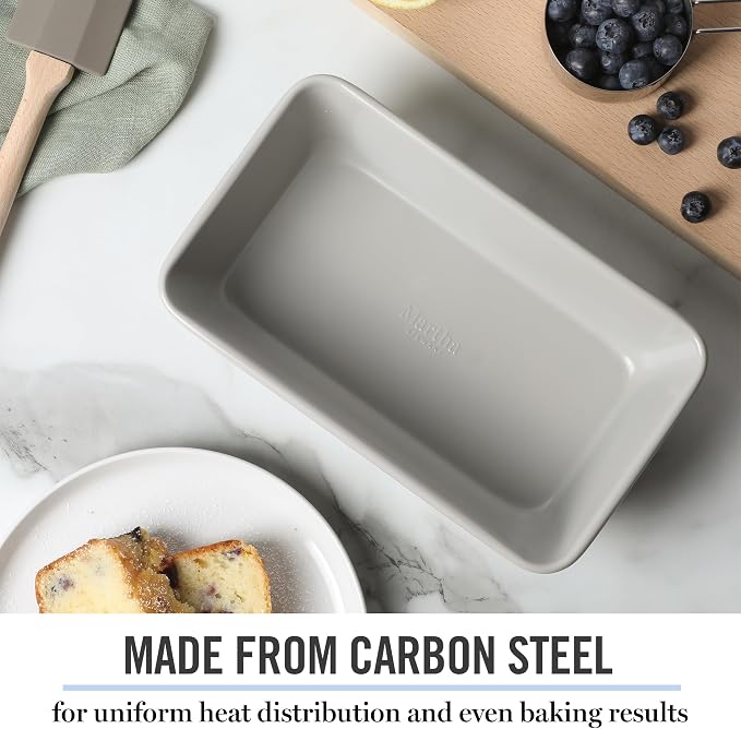 Martha Stewart Gallen 9-Inch Nonstick Carbon Steel Loaf Pan – Cool Grey - Image 4