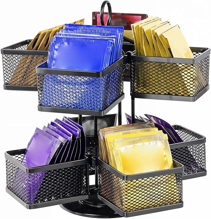 Tea Bag Organizer, Tea Bag Storage Holder Spinning Carousel 96 Teabags Container by Unknown