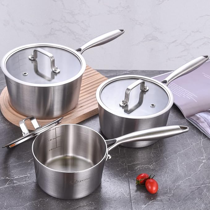 LOLYKITCH Tri-Ply Stainless Steel Saucepan Set - Image 5