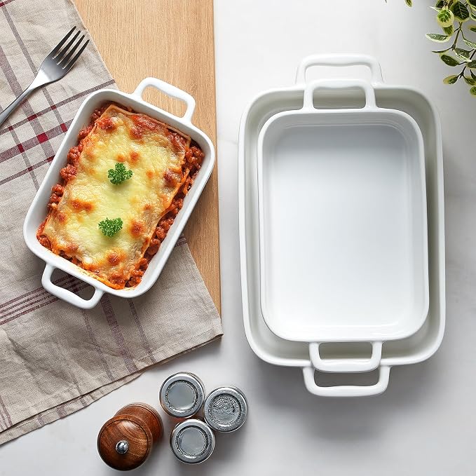ONEMORE Casserole Dishes for Oven, 9.5"x15.4" Baking Dishes Set of 4, Ceramic - Image 2