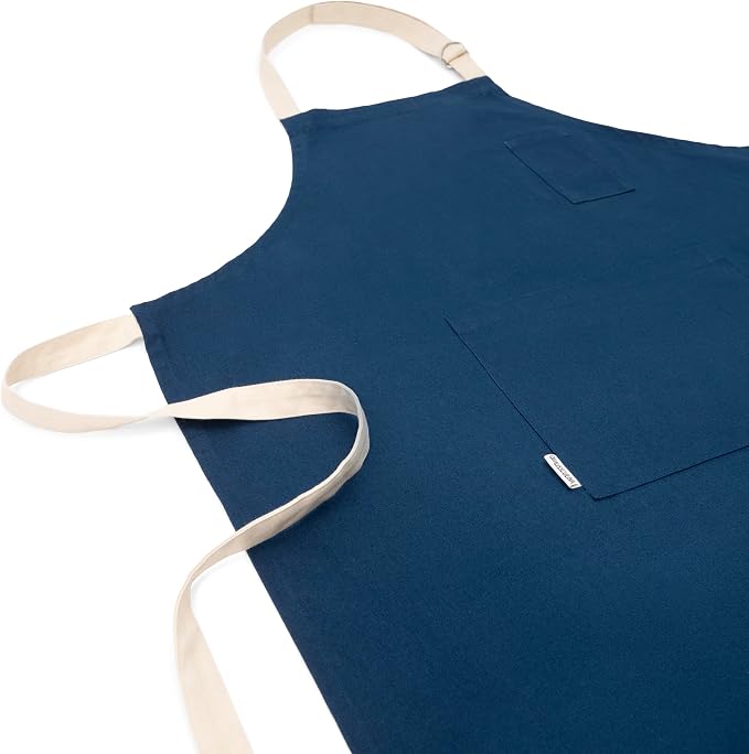 Cotton Canvas Apron for Women & Men – Adjustable Neck Strap & Waist Ties - Image 8