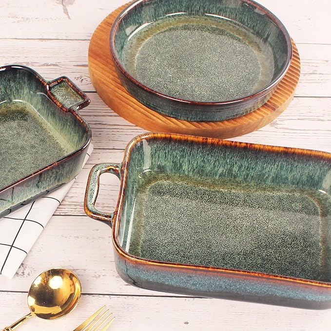 12" X 9" Porcelain Rectangular Casserole Dishes - Image 7