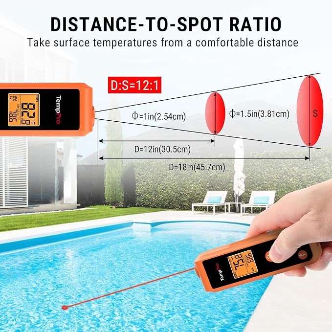 TempPro TP410 Infrared Thermometer Gun Non-Contact Laser Thermometer Gun - Image 3