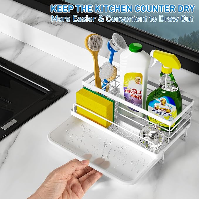 Cisily Sink Caddy Organizer, Kitchen Sink Accessories - Image 4