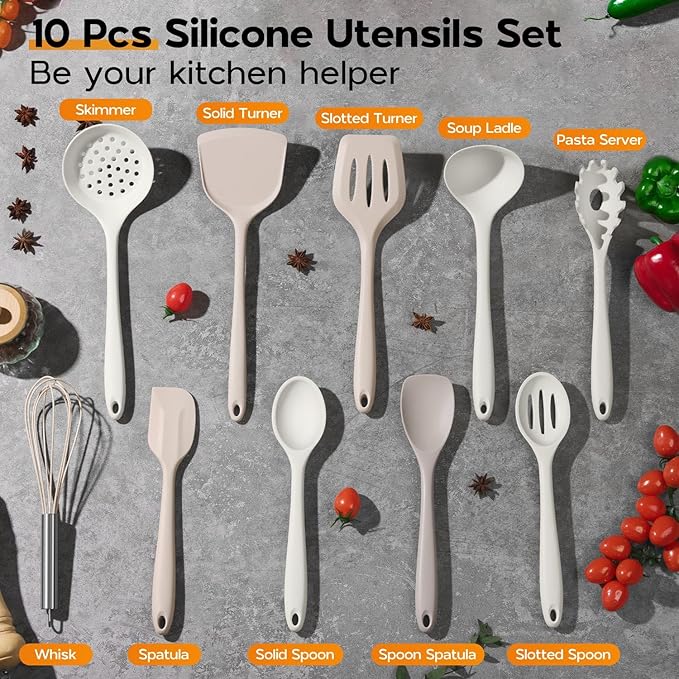 Onader Kitchen Cooking Utensils Set, Heat Resistant & Nonstick Cookware Friendly - Image 2