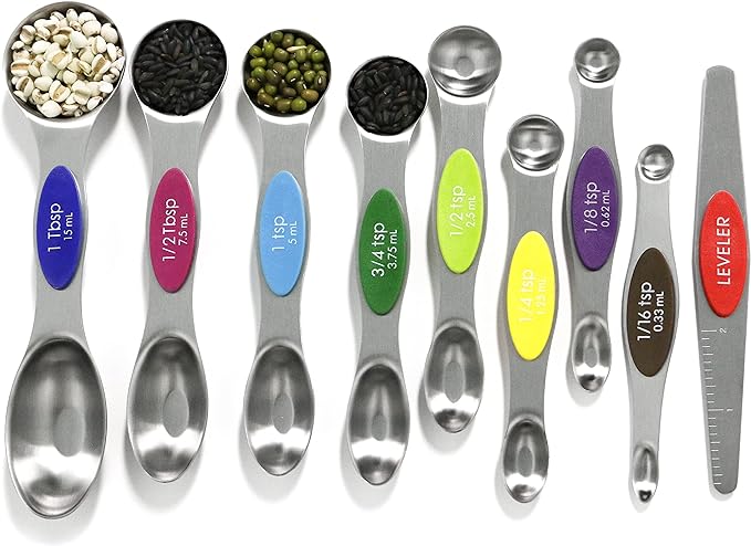 Magnetic Measuring Spoons Set Stainless Steel by BIDFUL