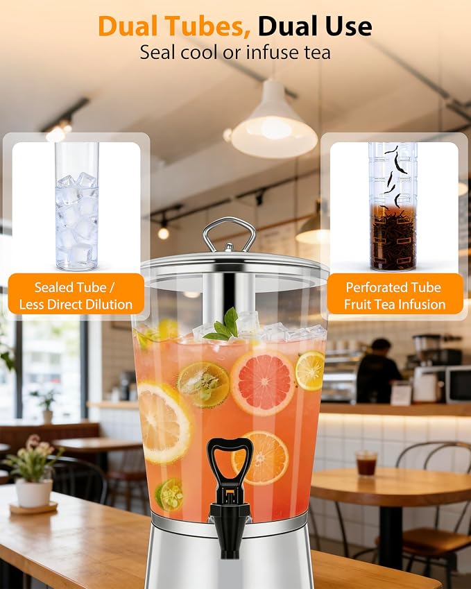 Beverage Dispenser with Stand, 2.5 Gallon Drink Dispenser - Image 3