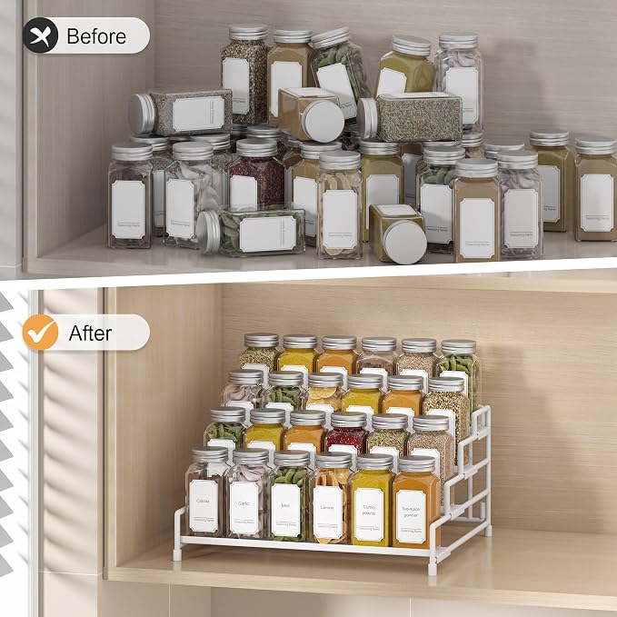 RUILALIFE 4-Tier-Spice-Rack-Organizer-for-Cabinet, Adjustable Depth Spice - Image 7