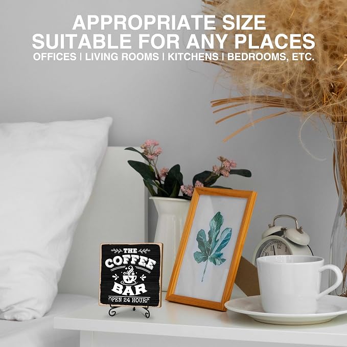 Coffee Bar 24-Hour Open Decor Signs, Coffee Station Accessories, Themed Gifts - Image 4