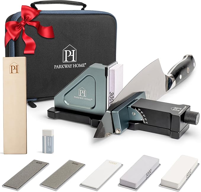 PATENTED ORIGINAL ADJUSTABLE ROLLING KNIFE SHARPENER KIT: Adjustable Height by ParkwayHome