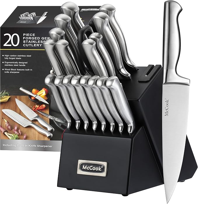 McCook® Knife Sets, German Stainless Steel Kitchen Knives Block Set by McCook