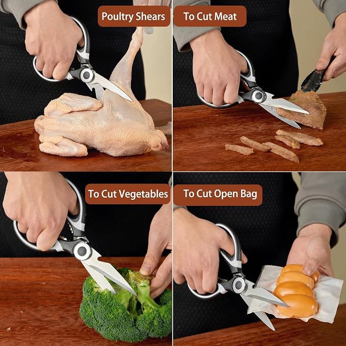 OMDAR Food Grade Kitchen Scissors All Purpose 3 Pack - Image 4