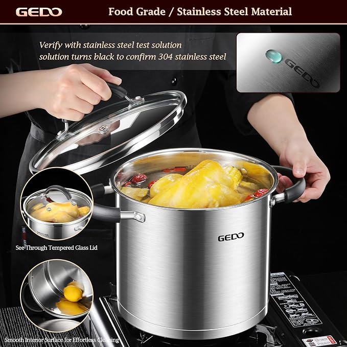 GEDO Food-Grade 304 Stainless Steel Stock Pot, Thickened Cooking Pot - Image 4