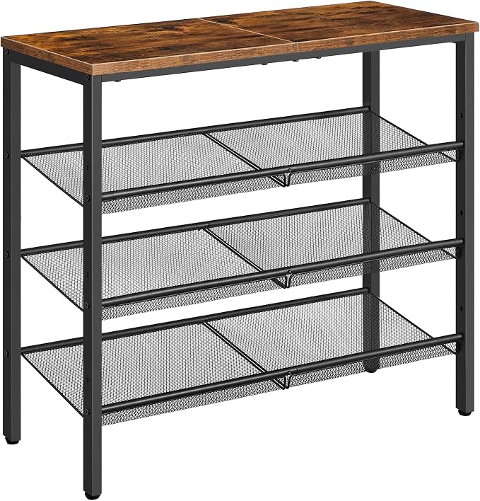 HOOBRO Shoe Rack for Entryway, 4-Tier Shoe Organizer by HOOBRO