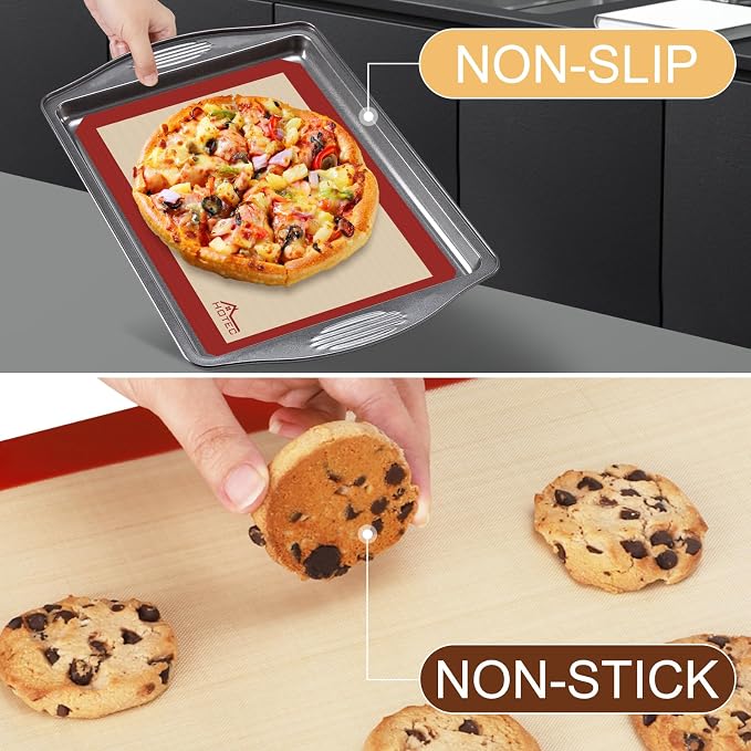 HOTEC Silicone Baking Mats 3 Pack – Thickened Non-Stick Reusable Silicone - Image 5