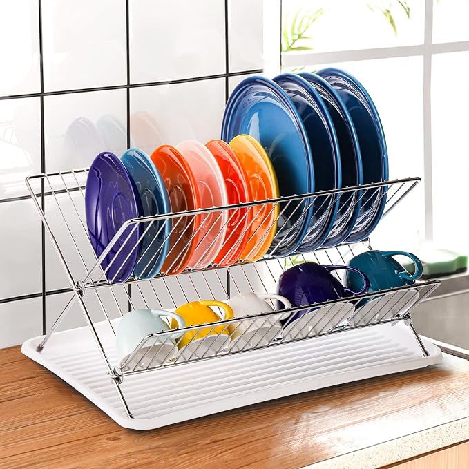 Youeon Foldable Dish Drying Rack - Image 7