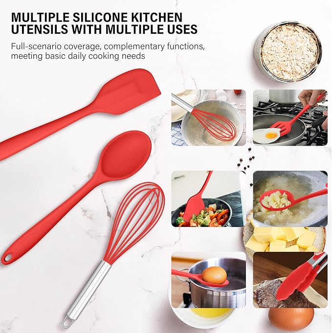 HaWare 11 PCS Silicone Cooking Utensils Set, Heat Resistant Kitchen Utensils - Image 5