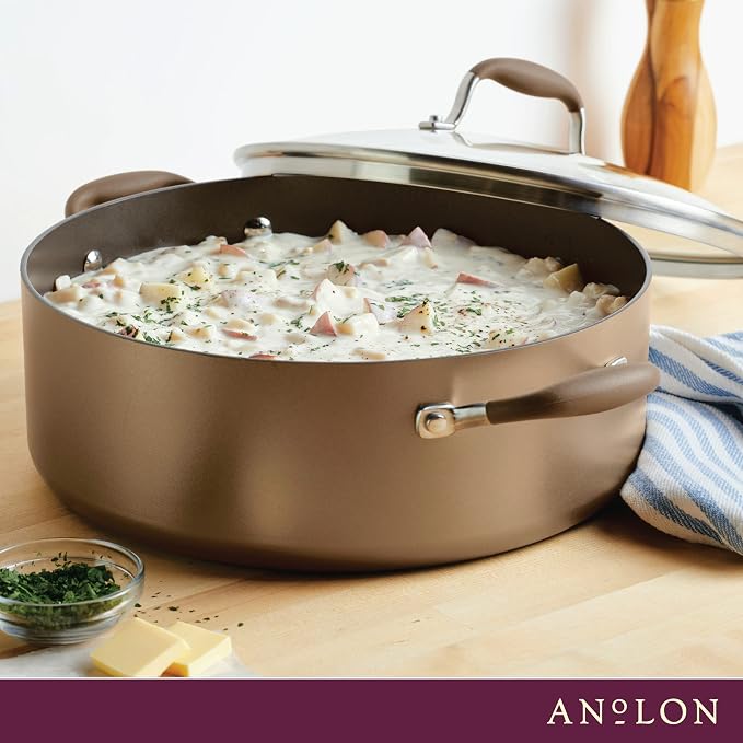 Anolon Advanced Home Hard-Anodized Nonstick Wide Stock Pot/Stockpot - Image 8