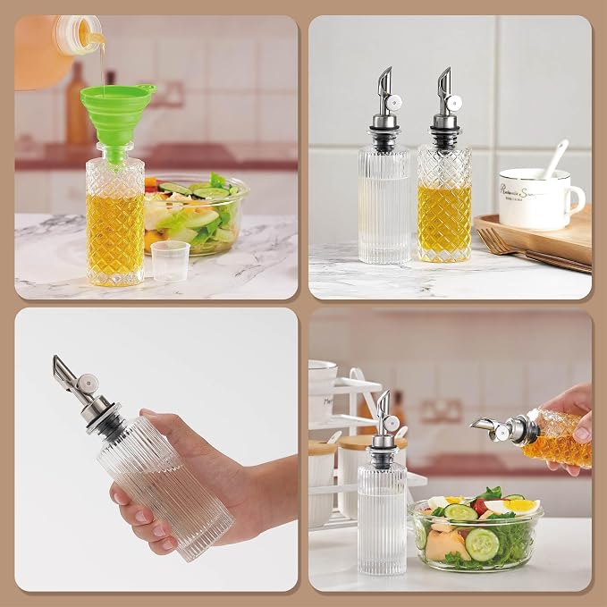 Glass Olive Oil Dispenser Bottle Small, 6.5 Oz/ 200 ml Coffee Simple Syrup - Image 7
