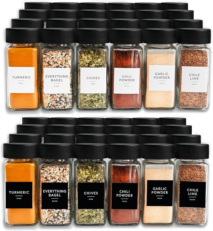 SAVVY & SORTED Glass Spice Jars - 4 Oz Spice Containers with 374 Minimalist - Image 7