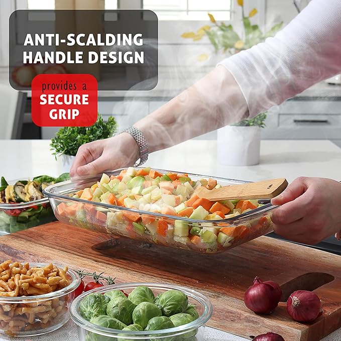 Nestl 8pc Glass Baking Dishes for Oven, Glass Food Storage Containers - Image 4