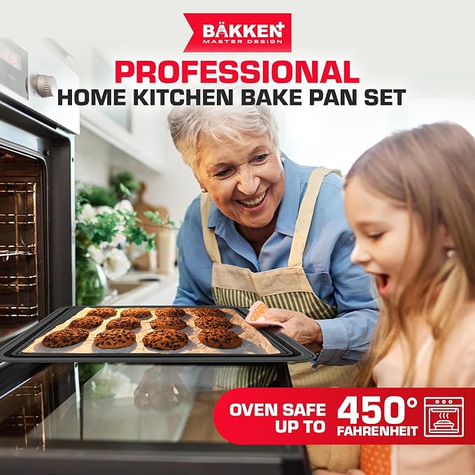 Baking Set – 10 Piece – Deluxe Non Stick Black Coating Inside and Outside – - Image 7