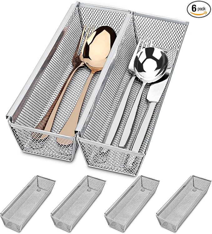 Smgmg Silverware Drawer Organizer, Cutlery Drawer Organizer, 6 Pack Utensil by Smgmg