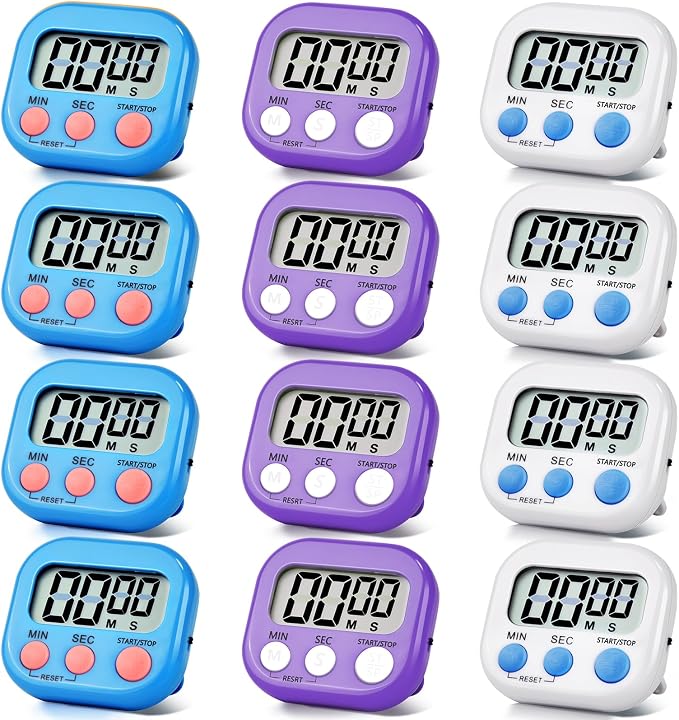 12 Pack Digital Kitchen Timer Magnetic Digital Timer by Unknown