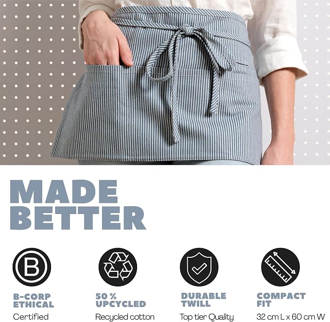 MEEMA Chef Waist Apron Cotton Fabric |Washable & Breathable Waitress & Server - Image 6