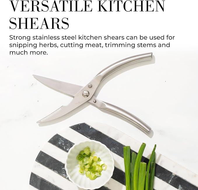 White Knife Set with Block – 14-Piece Forged Stainless Steel Knives with Triple - Image 9
