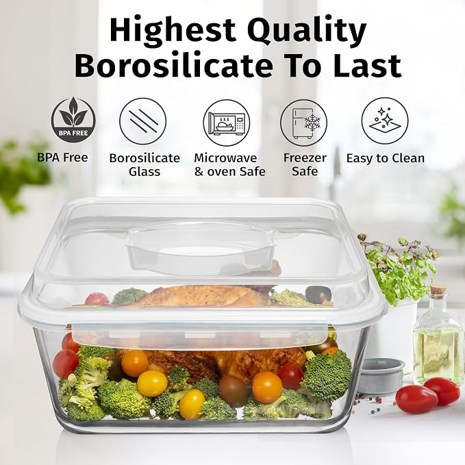 6500 ML / 220 oz / 28 Cup LARGE Glass Food Storage Container - Image 5