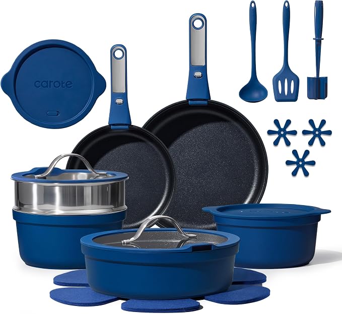 CAROTE 22pcs Pots and Pans Set Non Stick, Nonstick Cookware Set, by CAROTE