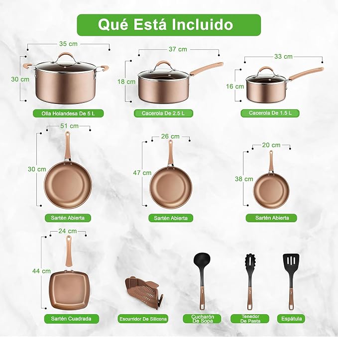 NutriChef 14-Piece Pots and Pans Set Non Stick – Induction Cookware Set - Image 3