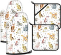 Cute Cats Oven Mitts and Pot Holders Sets 4Pcs, Extra Long Oven Gloves Potholder by VisittheDuibelproduct