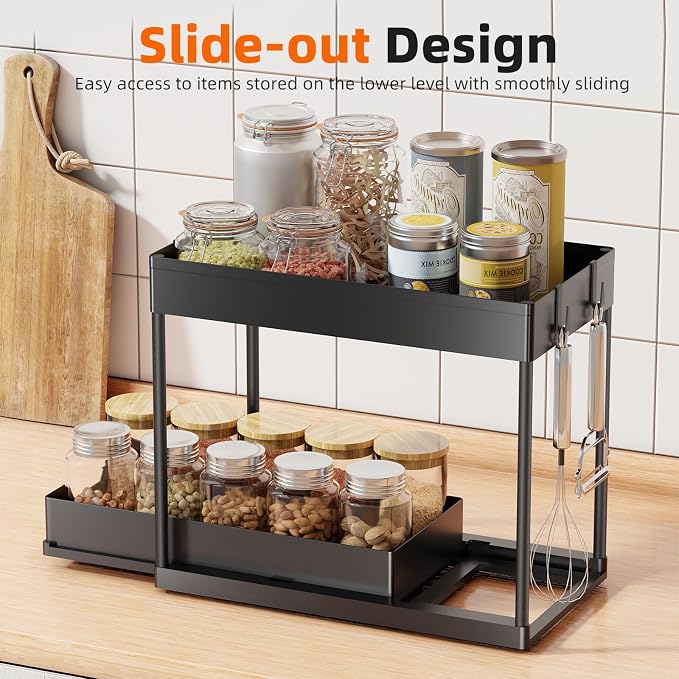 Simple Trending Under Sink Organizer 2 Pack, Sink Pull-Out Sliding Storage - Image 4