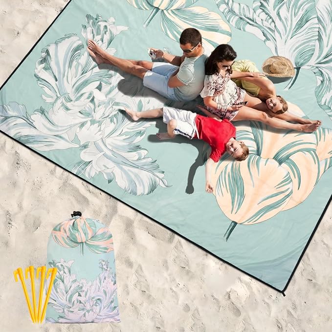 HIHOHO Beach Blanket Waterproof Sandproof Extra Large Beach Mat 79" X - Image 6