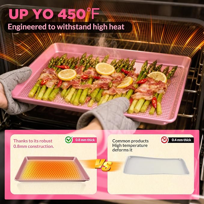 Professional Non-Stick Baking Sheets Set, 3-Piece Heavy Duty Carbon Steel - Image 7
