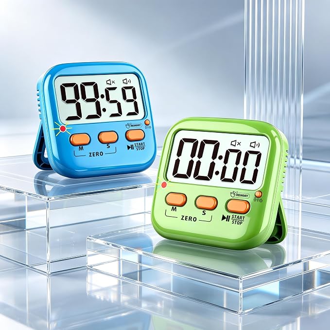 2 Pack Digital Timer for Kids, Magnetic Kitchen Timers for Cooking, Oven Baking - Image 2