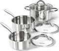 MICHELANGELO Saucepan Set 6pc, 18/10 Stainless Steel Saucepans by Michelangelo