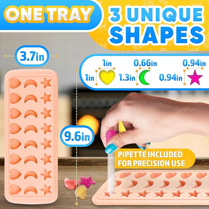 Mini Star Ice Cube Tray with Lid – Stars, Moons & Hearts that Just Pop Right - Image 2