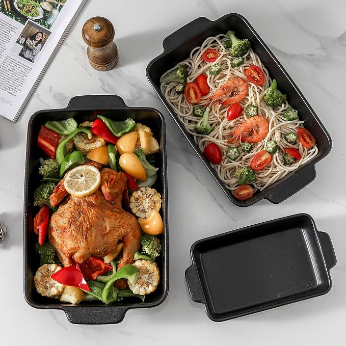 KOOV Bakeware Set, Ceramic Baking Dish, Rectangular Baking Pans Set, Casserole - Image 6