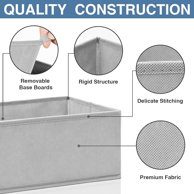 Criusia Drawer Organizer Clothes 24 Pack, Fabric Closet Organizers and Storage - Image 6