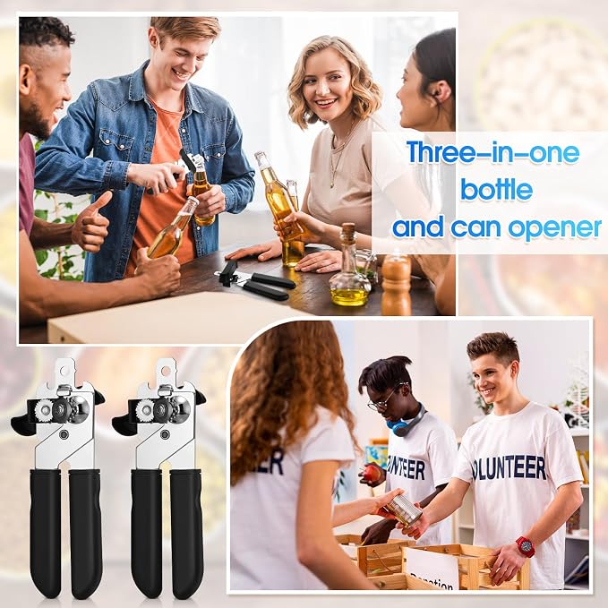 Gisafai 8 Pcs Can Opener, 3-in-1 Multifunctional Manual Can Openers, Stainless - Image 4