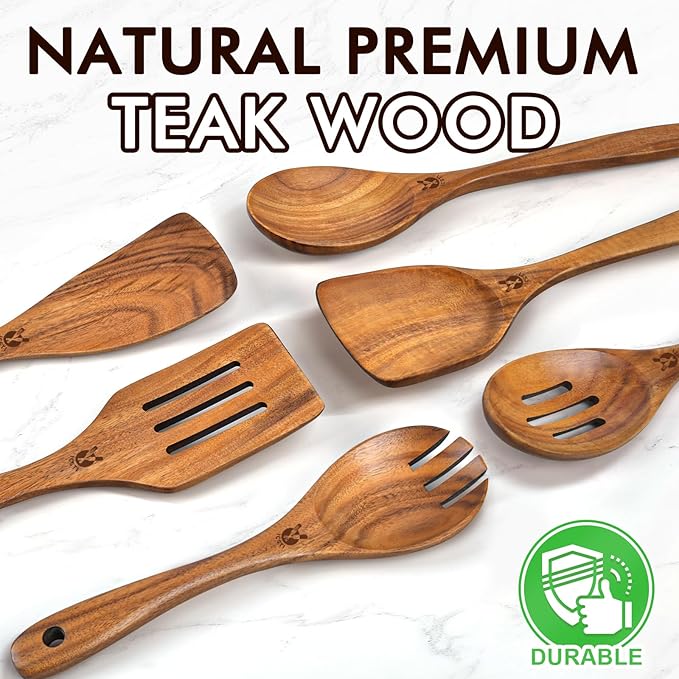 Wooden Spoons for Cooking, Cooking Utensils Set - Image 2