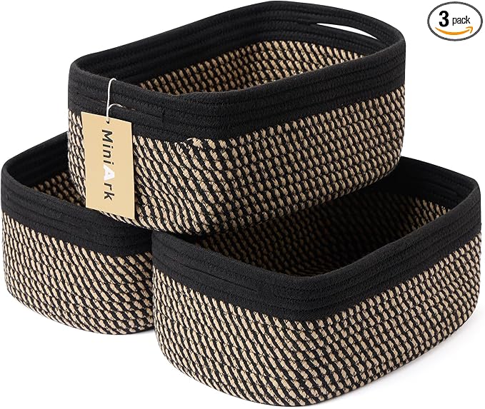 MiniArk Small Storage Baskets for Organizing | Closet Organizer Bins | Shelf by MiniArkStorageBasketsHome